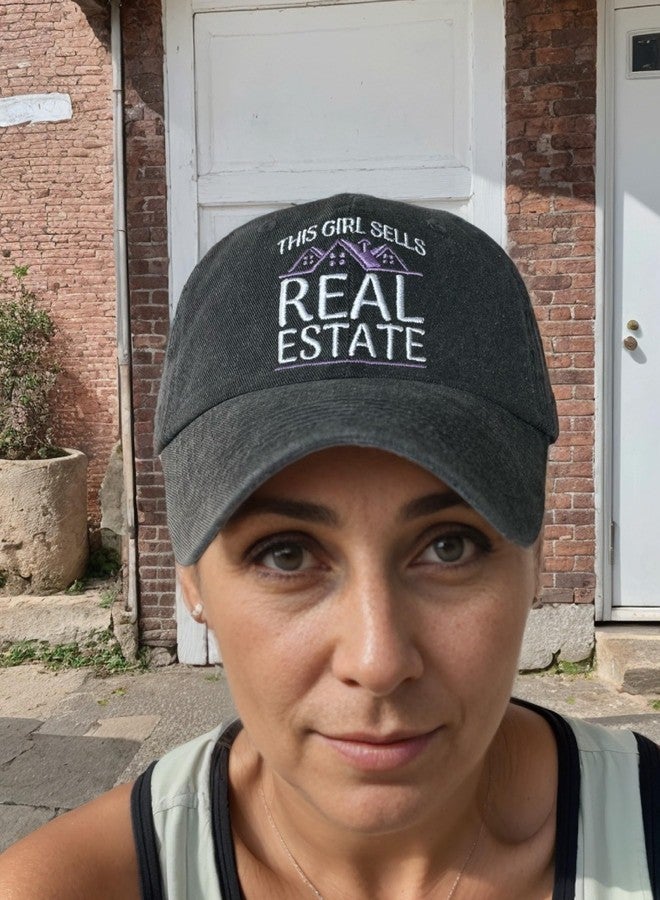 MALLAbyLAMMA This Girl Sells Real Estate Cap Hat Embroidered Purple, Realtor Brooch Pin, Realtor Gifts for Women, Realtor Baseball Cap, Appreciation Gift for Real Estate Agent Woman Closing Birthday Christmas - Image 4